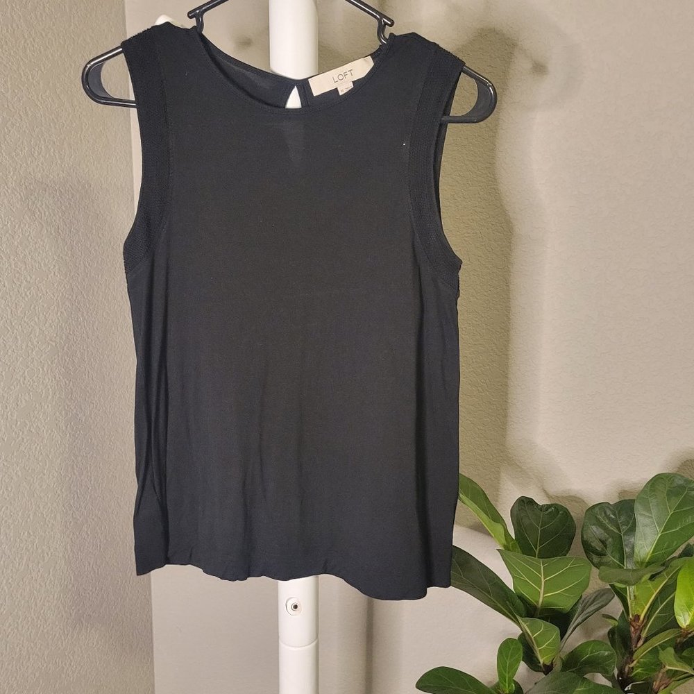 3 for $15, 5 for $20 Loft Black Shell Tank Blouse